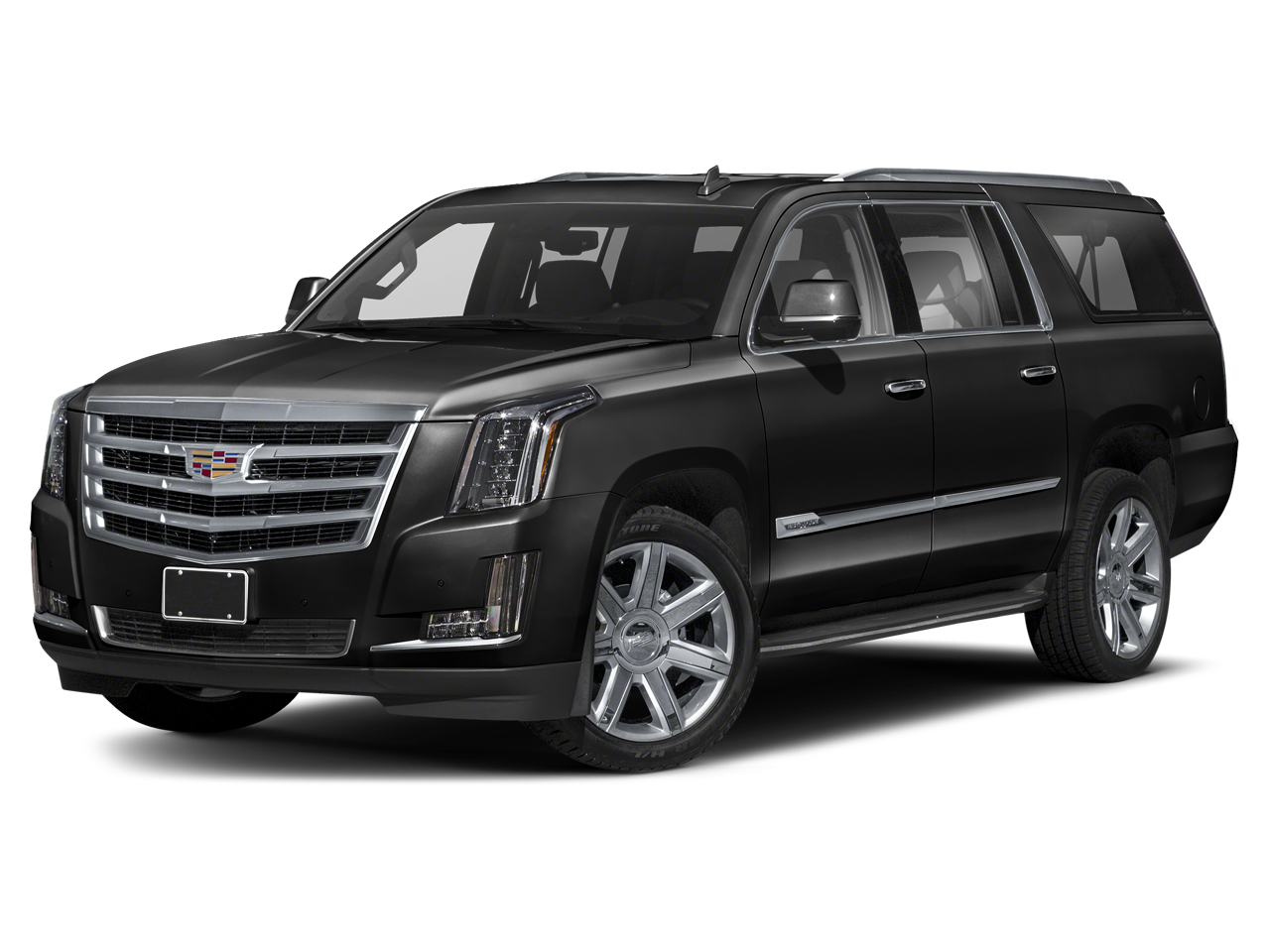 2020 Cadillac Escalade ESV Premium Luxury in Black Raven — front three-quarter view