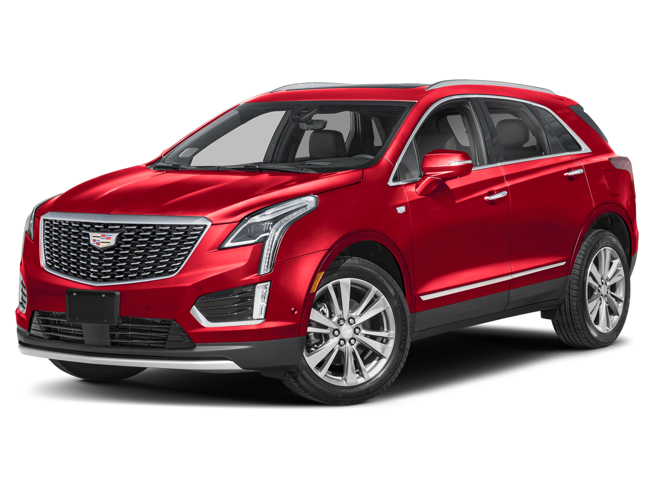 2025 Cadillac XT5 Premium Luxury in Radiant Red Tintcoat — front three-quarter view