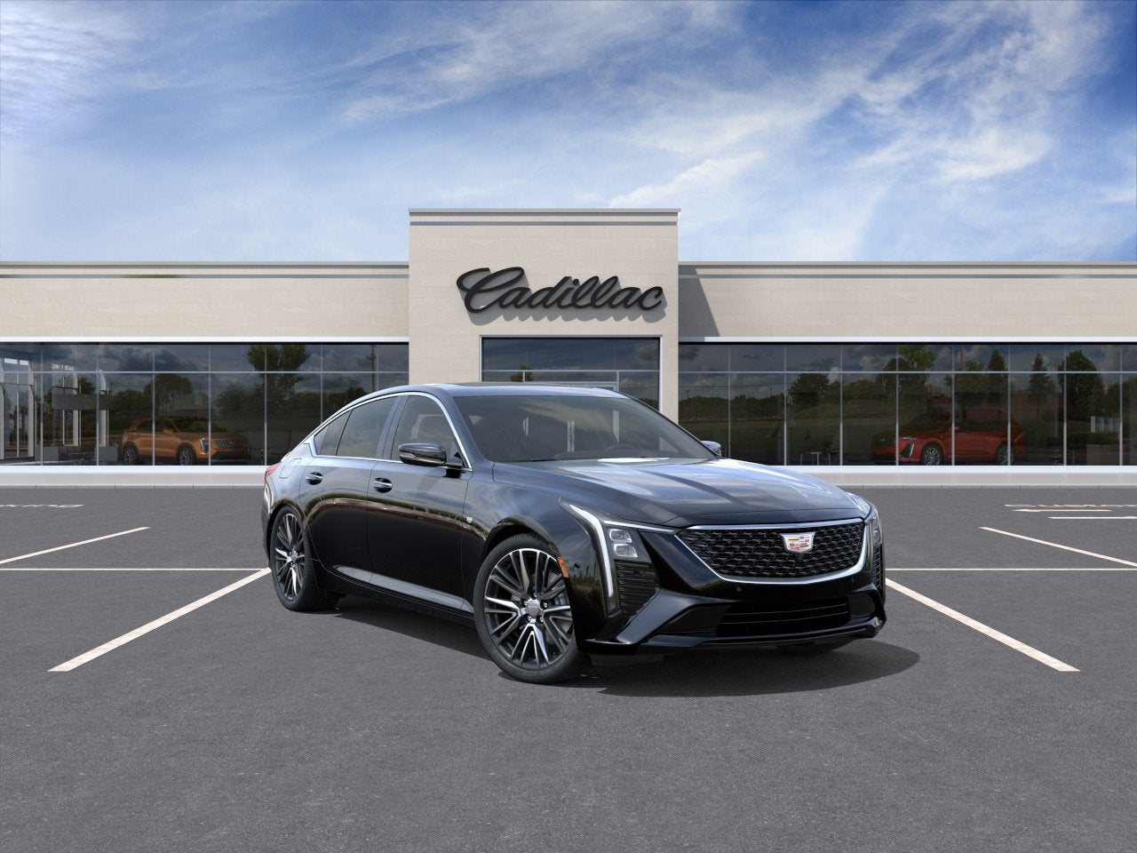 2026 Cadillac CT5 Premium Luxury in Black Raven — front three-quarter view