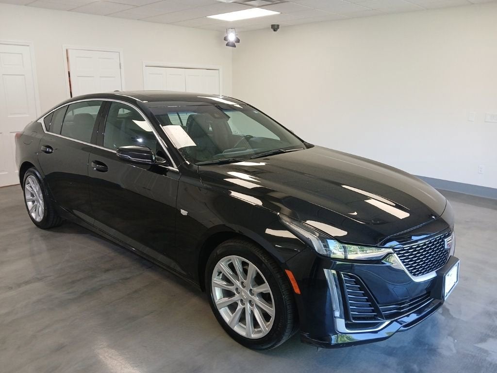 2021 Cadillac CT5 Luxury in Black Raven — front three-quarter view