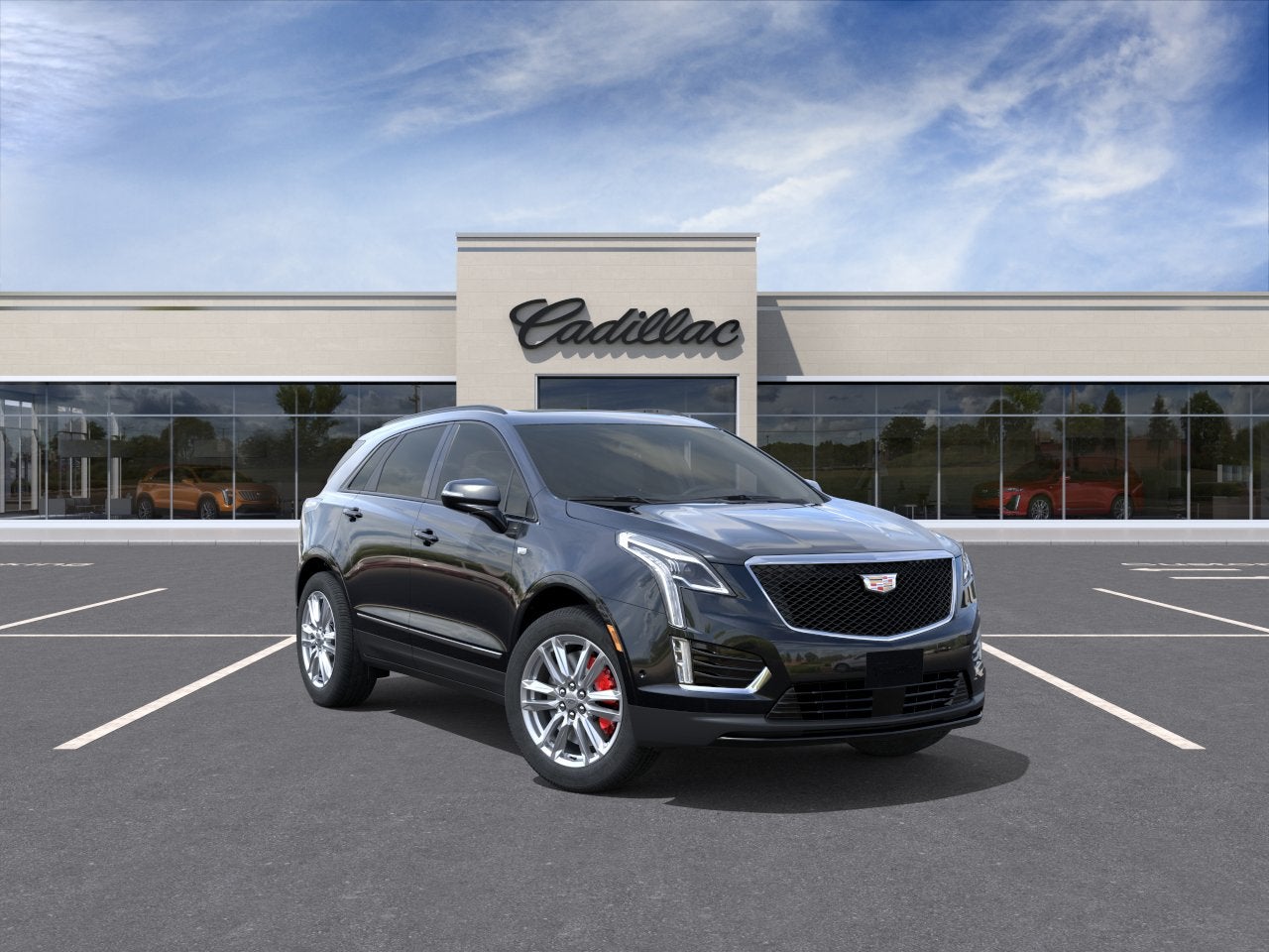 2026 Cadillac XT5 Sport in Stellar Black Metallic — front three-quarter view