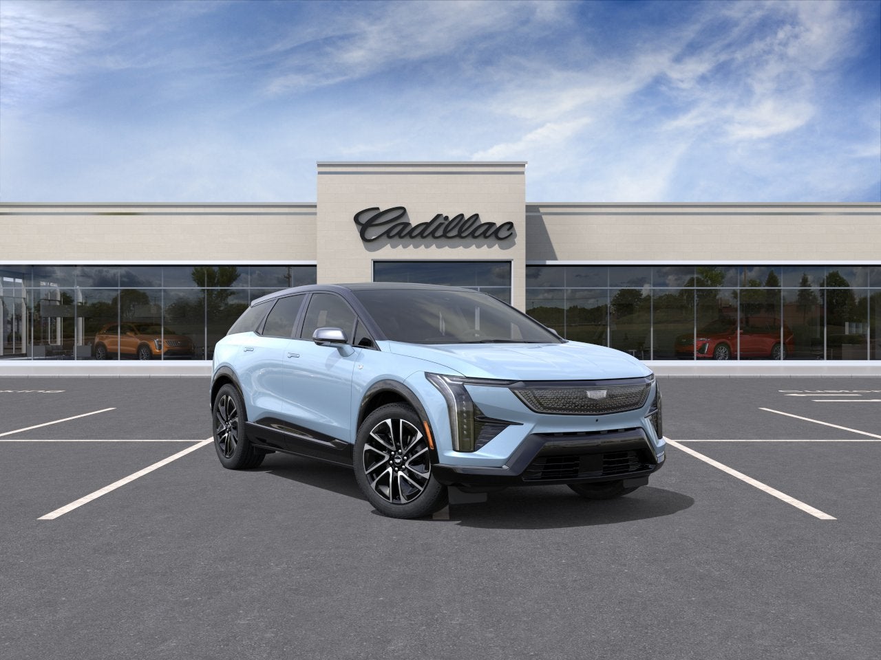 2026 Cadillac OPTIQ Sport in Nimbus Metallic — front three-quarter view