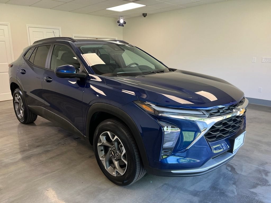 2024 Chevrolet Trax LT in Blue Glow Metallic — front three-quarter view